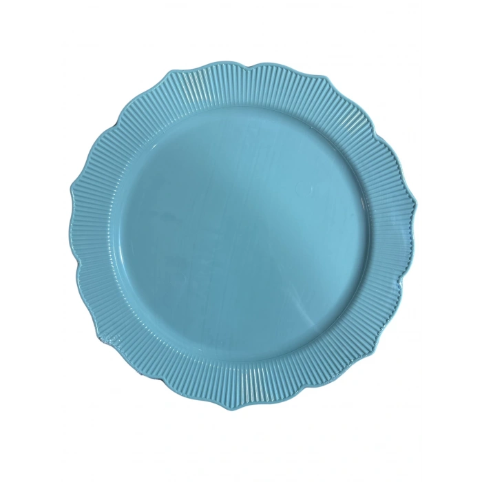 Kristal Lüks Platinum Kristal Tabak 26 cm -6 Adet -Mint Yeşili