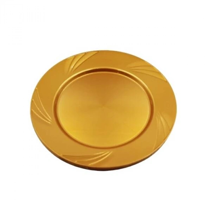 Kristal Tabak Altın  22 Cm 6Lı