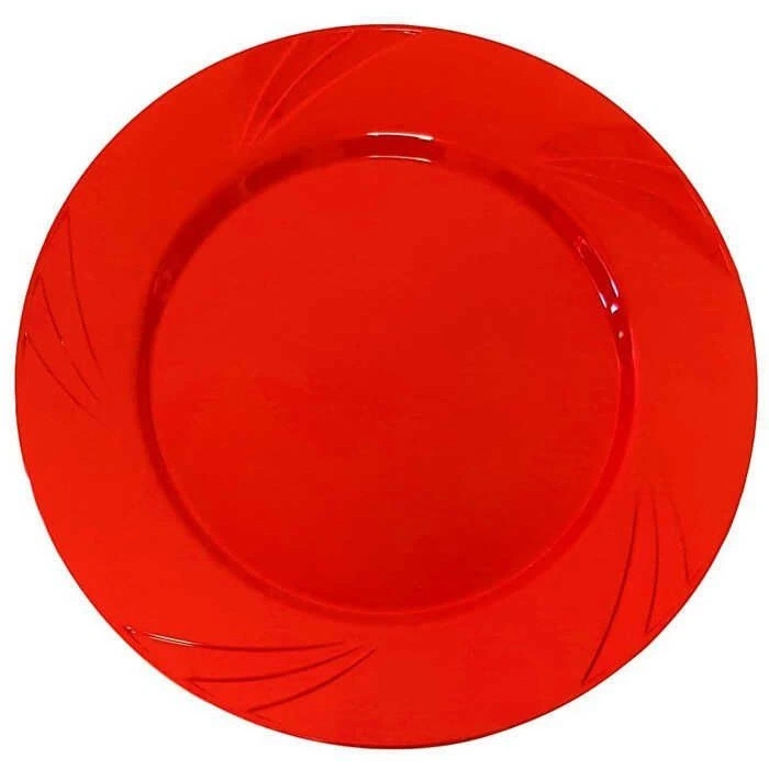 Kristal Tabak Kırmızı  23 Cm 6Lı