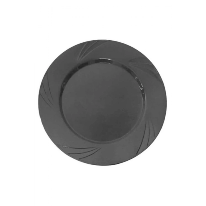 Kristal Tabak Siyah 22 Cm 6Lı