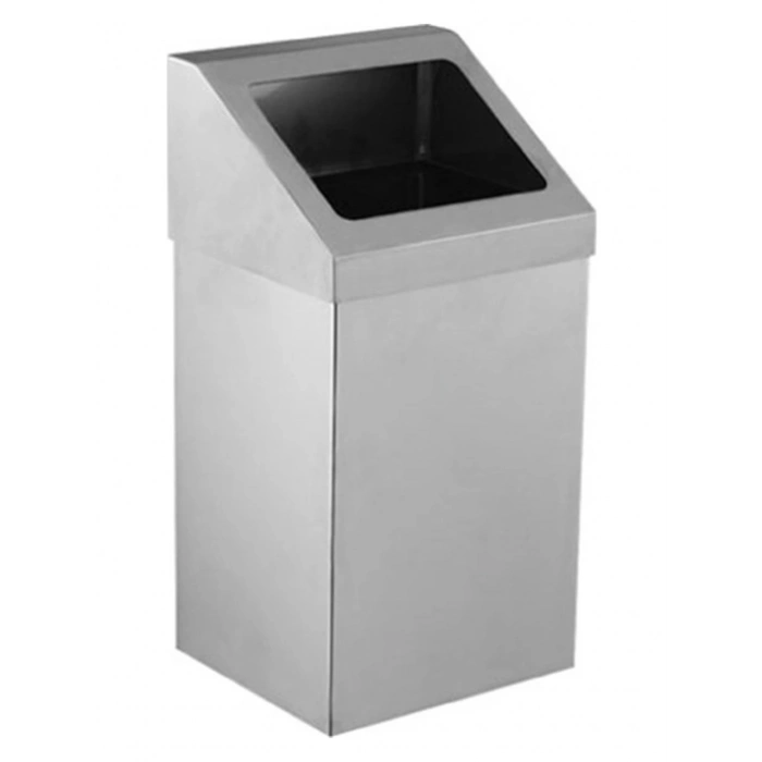 Krom Çatı Açık Kapak Çöp Kovası 80 Litre