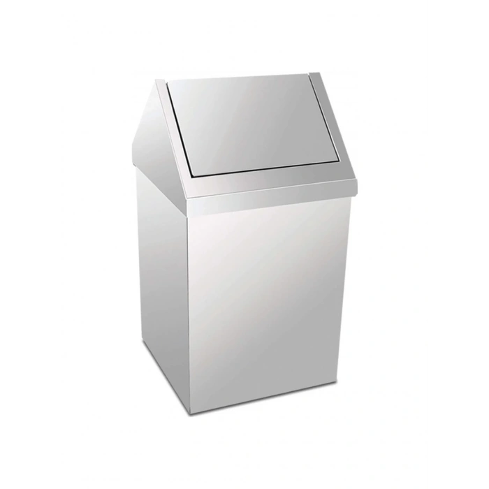 Krom Çatı (Sallanır) Kapaklı Çöp Kovası Krom 80 LT