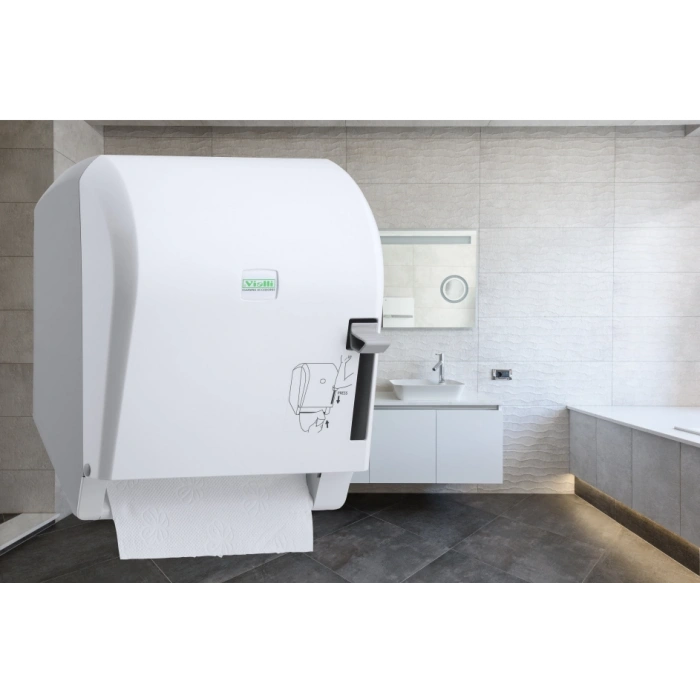 Vialli Levercut Rulo Kağıt Havlu Dispenseri (Beyaz)