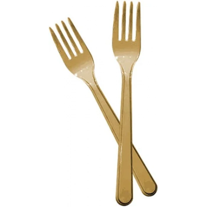 Lüks Plastik Altın Çatal 100lü