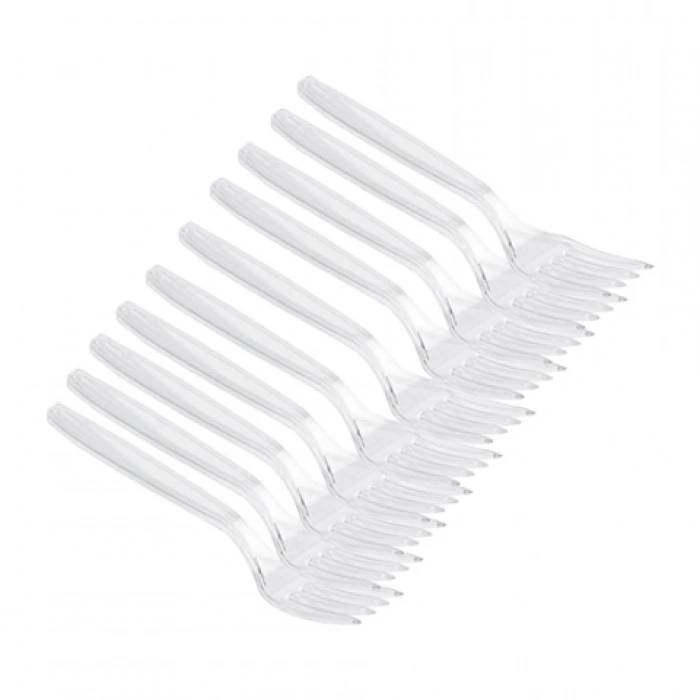 Lüks Plastik Çatal 10lu