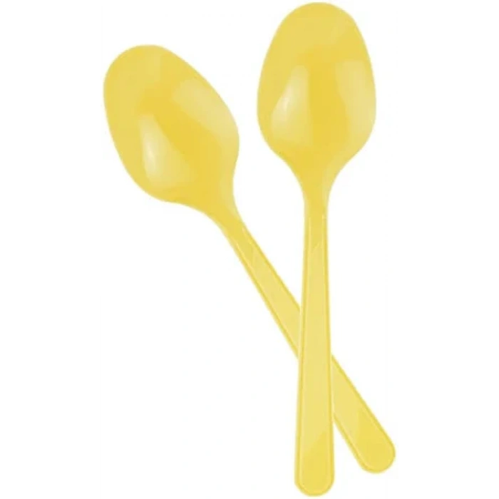 May Plastik Renkli Kaşık Sarı 25 Li