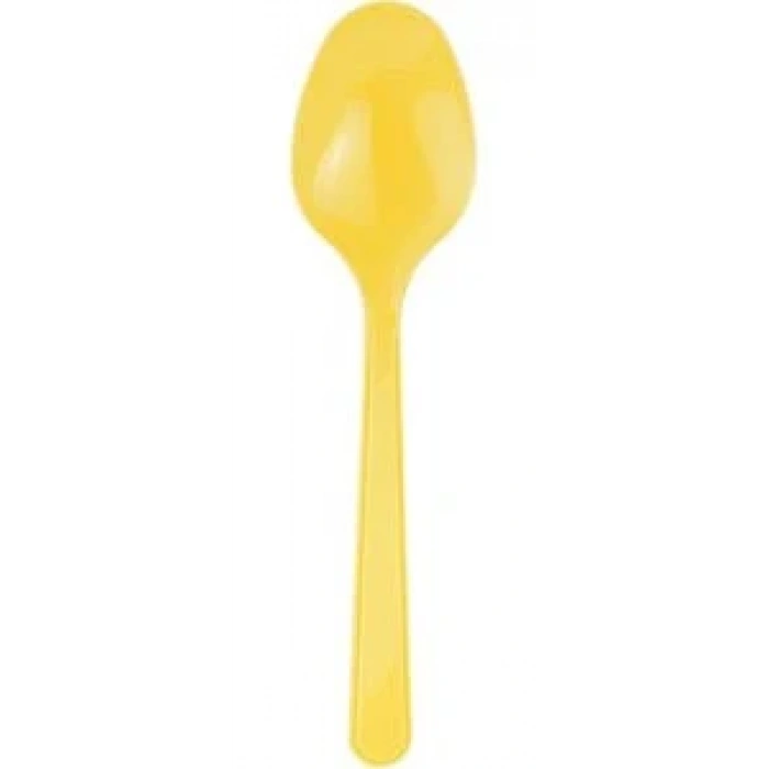 May Plastik Renkli Kaşık Sarı 25 Li