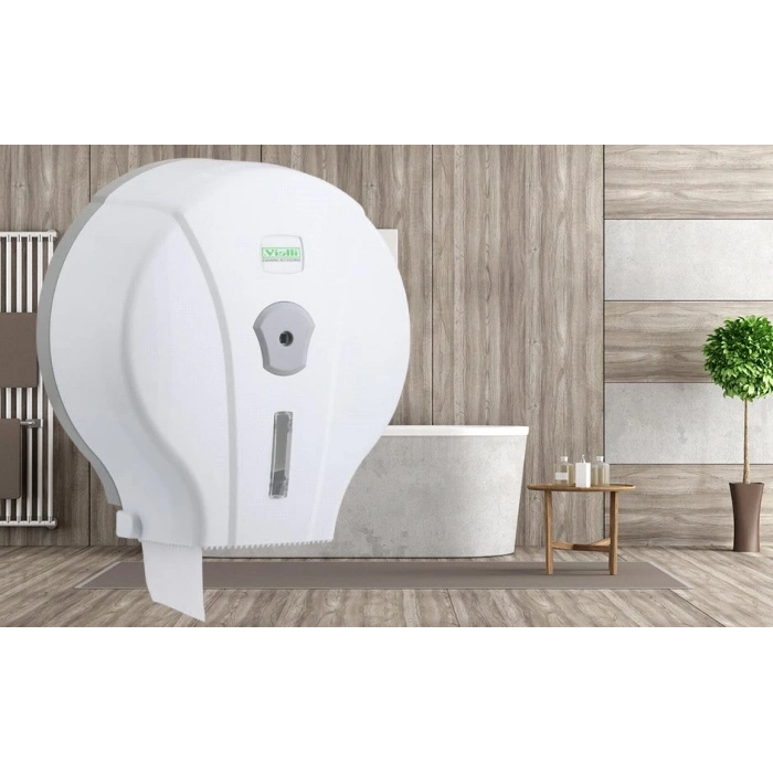 Vialli Mini Jumbo Tuvalet Kağıdı Dispenseri (Beyaz)