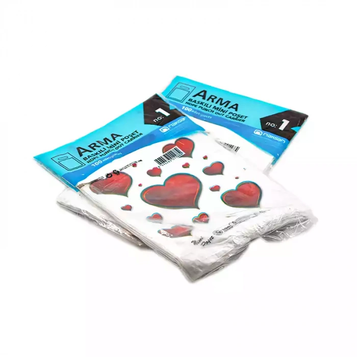 Naksan Baskılı Beyaz Poşet 1 No- 100lü( 22x33)