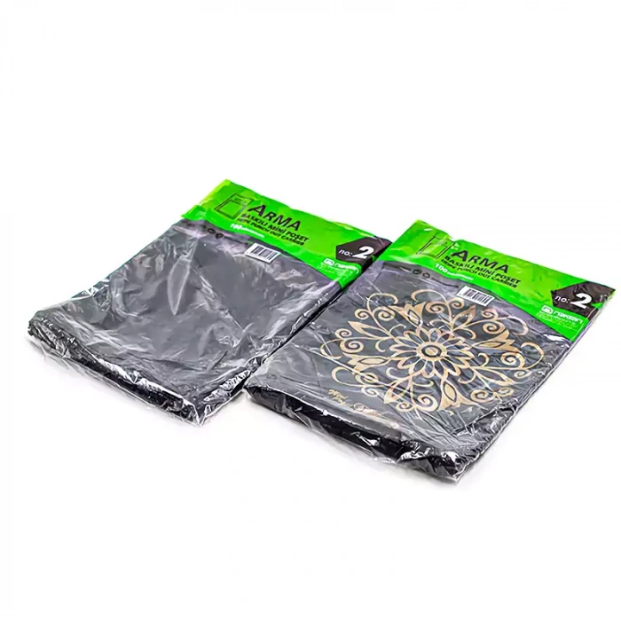 Naksan Baskılı Siyah Poşet 2 No- 100lü (26x38)