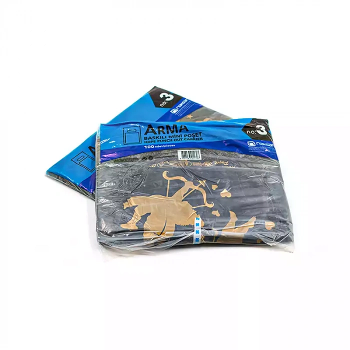 Naksan Baskılı Siyah Poşet 3 No- 100 Lü (30X45)