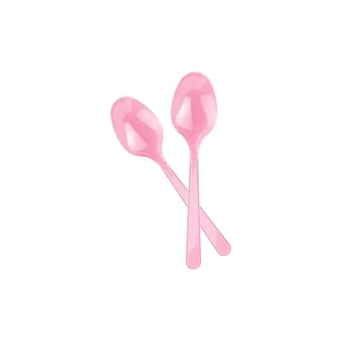 Pembe Renkli Kaşık Plastik 25 Adet
