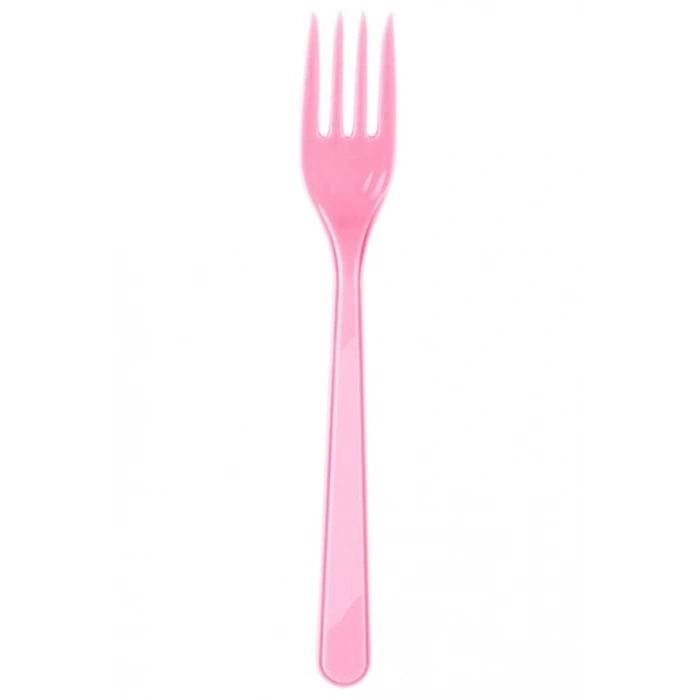 Pembe Renkli Plastik Çatal 25 Adet