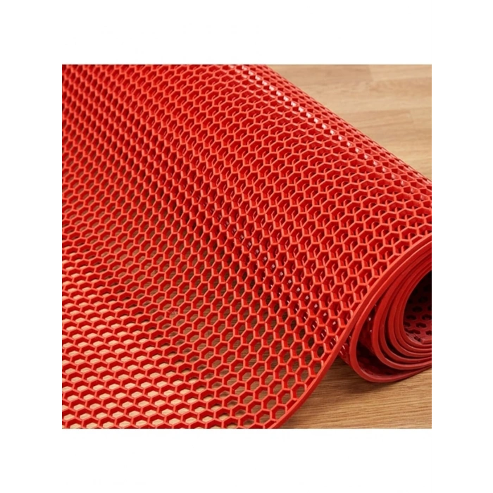 Petek Desenli Paspas 120cm x 15 M Islak Zemin Paspası Kırmızı