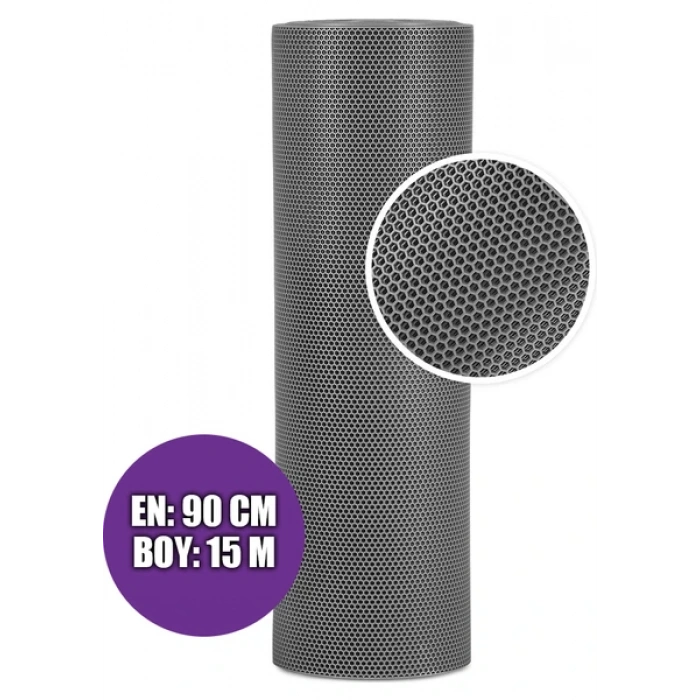 Petek Desenli Paspas 90cm x 15 M Islak Zemin Paspası GRİ