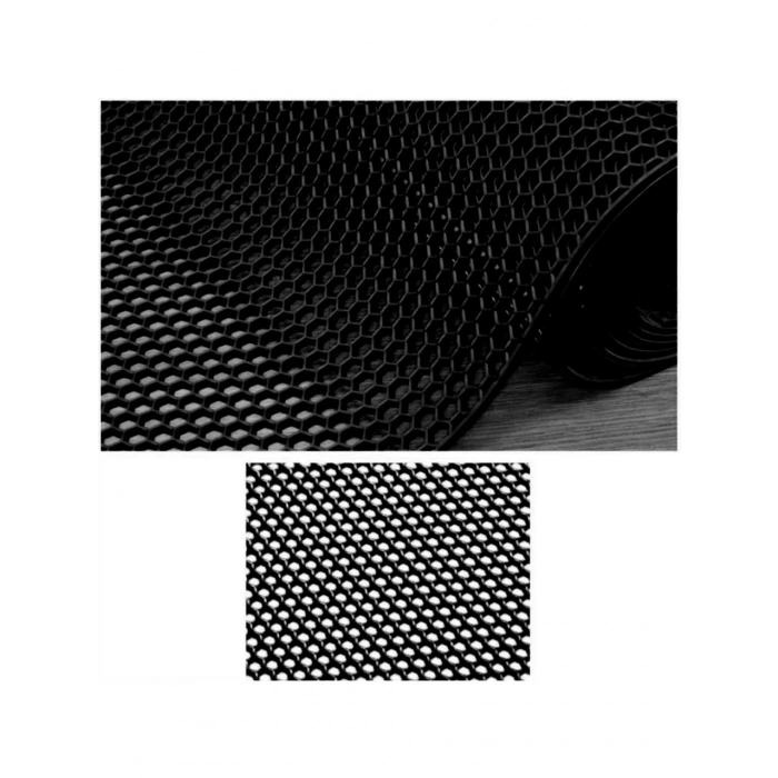 Petek Desenli Paspas 90cm x 15 M Islak Zemin Paspası Siyah