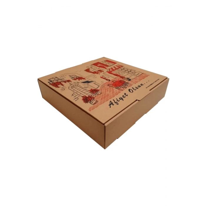 Pizza (Lahmacun) Kutusu 26x26x6,50 cm - 100 Adet