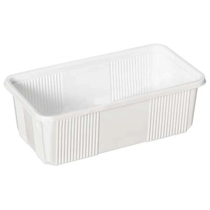 Plastik Dondurma Kabı Beyaz 1000 Gr-50 Adetli