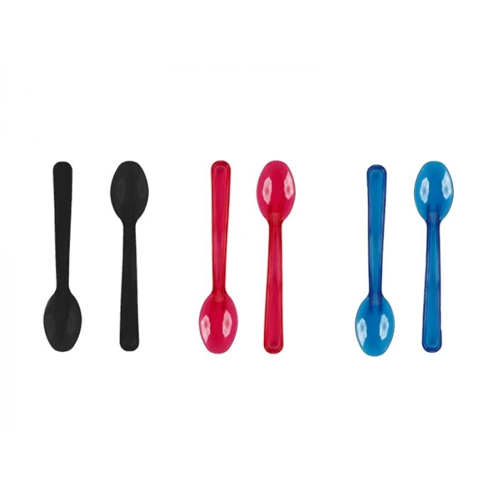 Plastik Renkli Küçük Tatlı Kaşığı 50 li