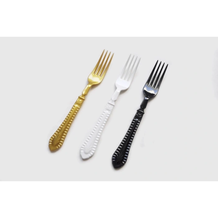 Platinium Gümüş Renk Çatal Kalın 10 Adetli