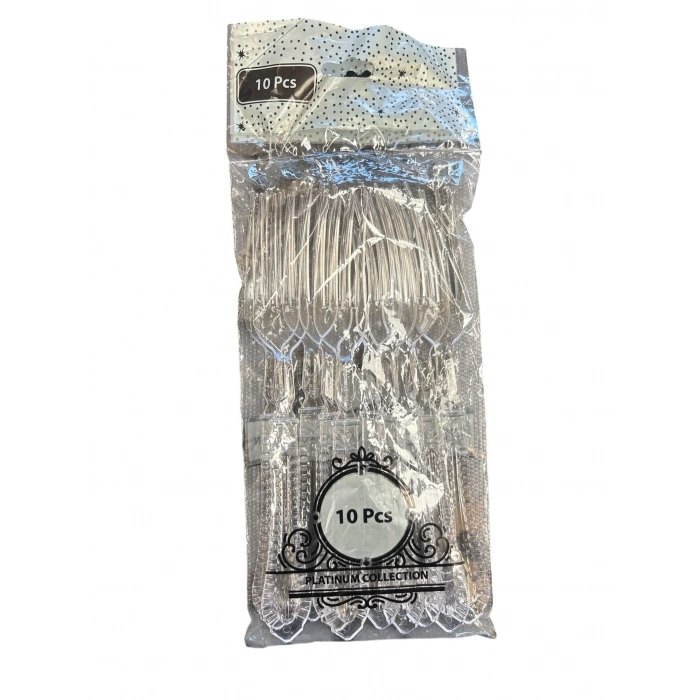 Platinum Şeffaf Renk Çatal Kalın 10 Adetli