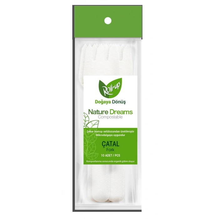 Roll-Up Doğaya Dönüş Karton Çatal 10lu