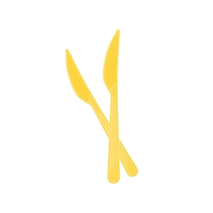 Sarı Plastik Bıçak 25 li