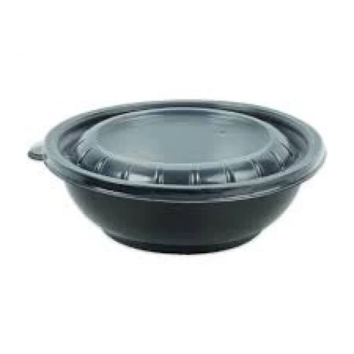 Salata Kabı Siyah 500 Gr Kap+Kapak 70 Adetli