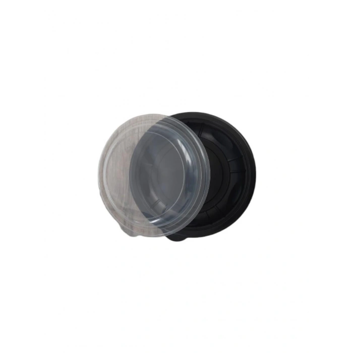 Özge Plastik Kapaklı Siyah Salata Kasesi 500 gr- 50 Adetli