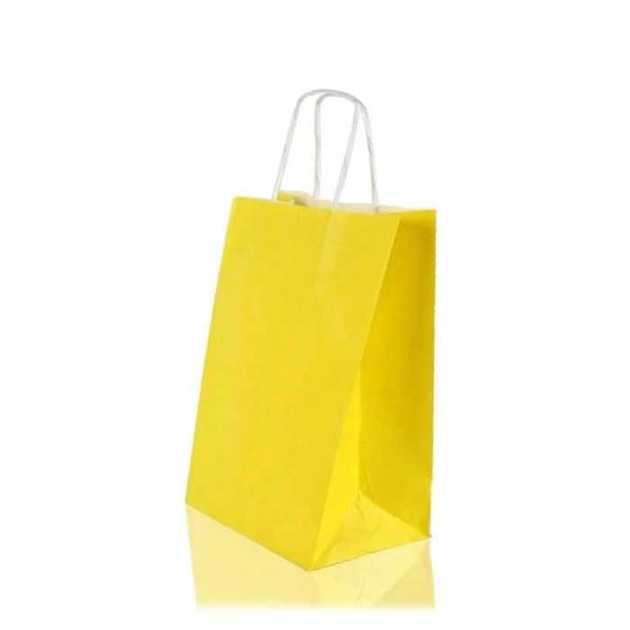 Sarı Kraft Çanta Küçük Boy 18x8x24 cm 25 Adet