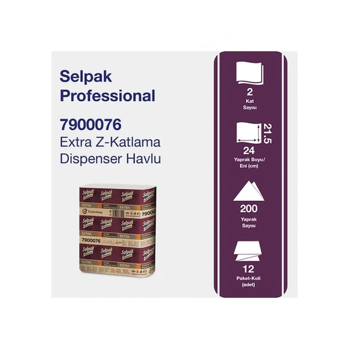 Selpak Z Katlamalı Havlu 200 Lü*12 Li