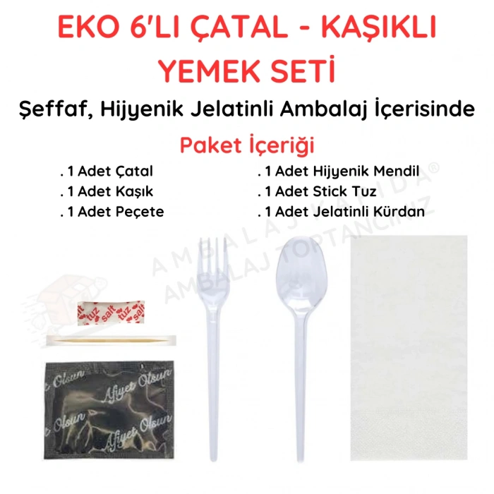 6 lı Çatal Kaşıklı Eko Setleme