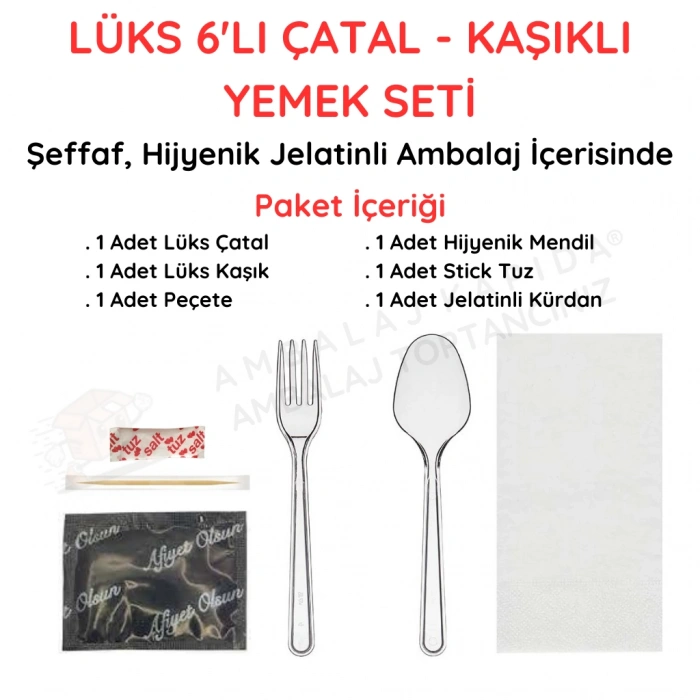 6 lı Çatal Kaşıklı Lüks Setleme