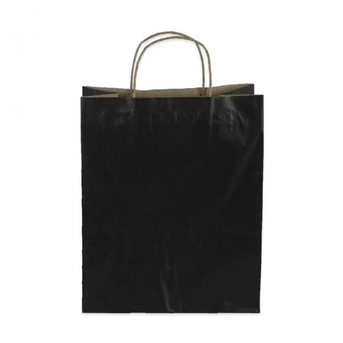 Siyah Kraft Çanta Küçük Boy 18x8x24 cm 25 Adet
