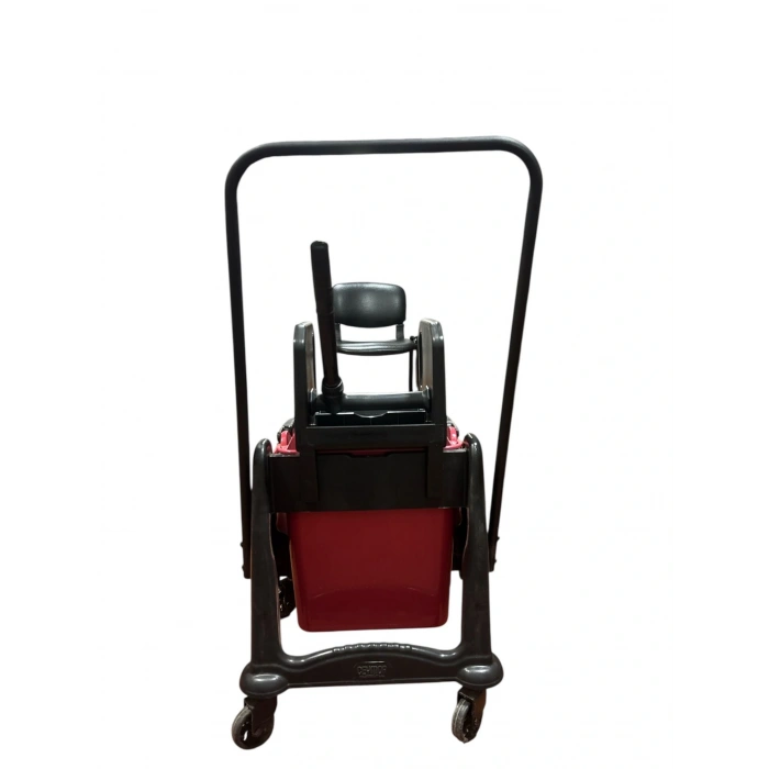 Tek Kovalı Temizlik Arabası Plastik Presli