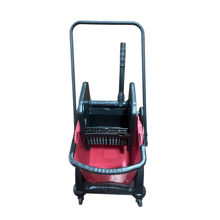 Tek Kovalı Temizlik Arabası Plastik Presli