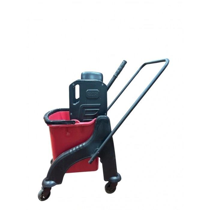 Tek Kovalı Temizlik Arabası Plastik Presli