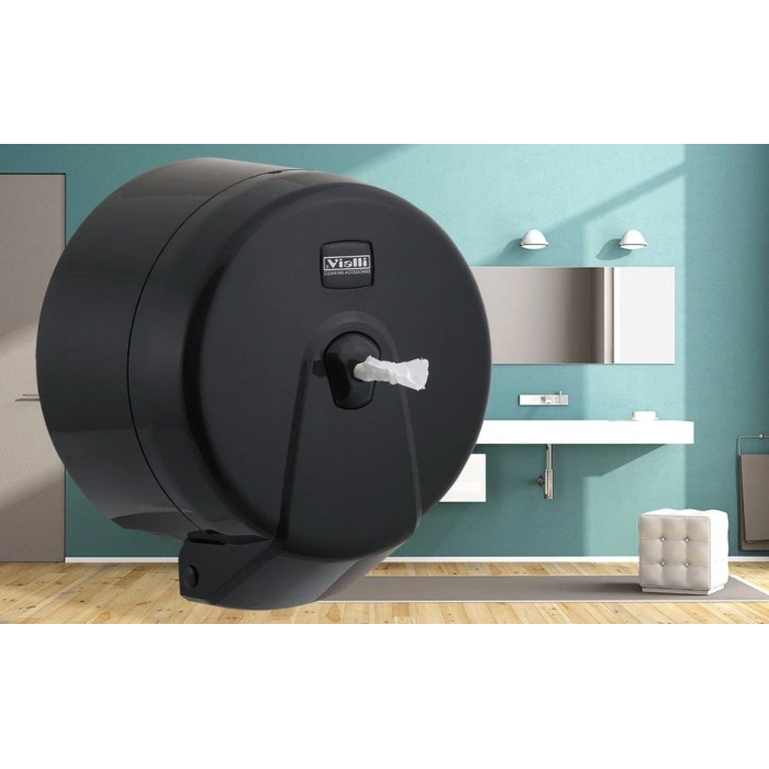 Vialli Minipoint Tuvalet Kağıdı Dispenseri (Siyah)