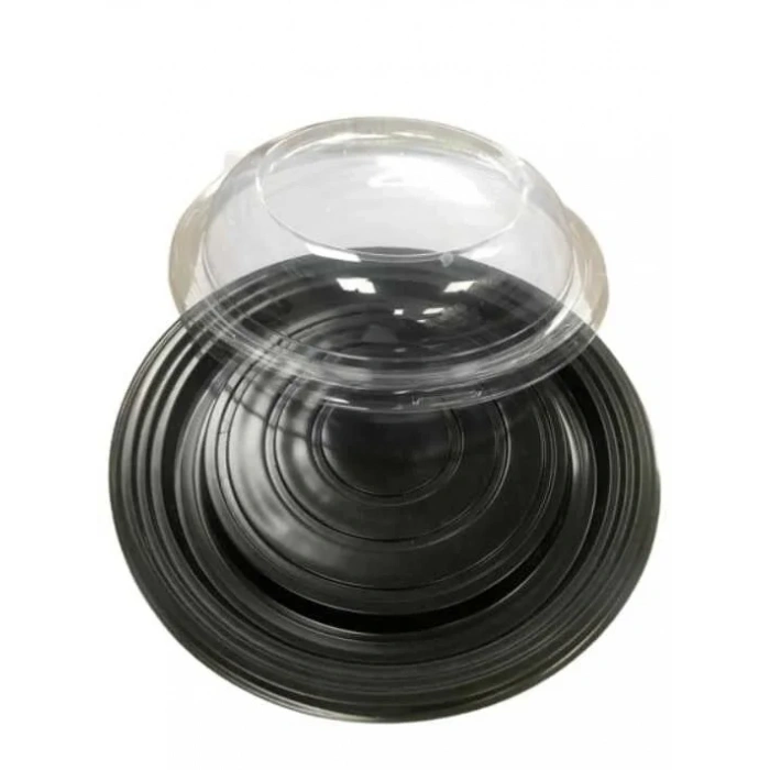 Waffle Kabı Plastik 750 cc Siyah Set 50 Adet