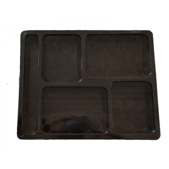 Yemek Kabı 5 Gözlü PP Siyah 450 Li