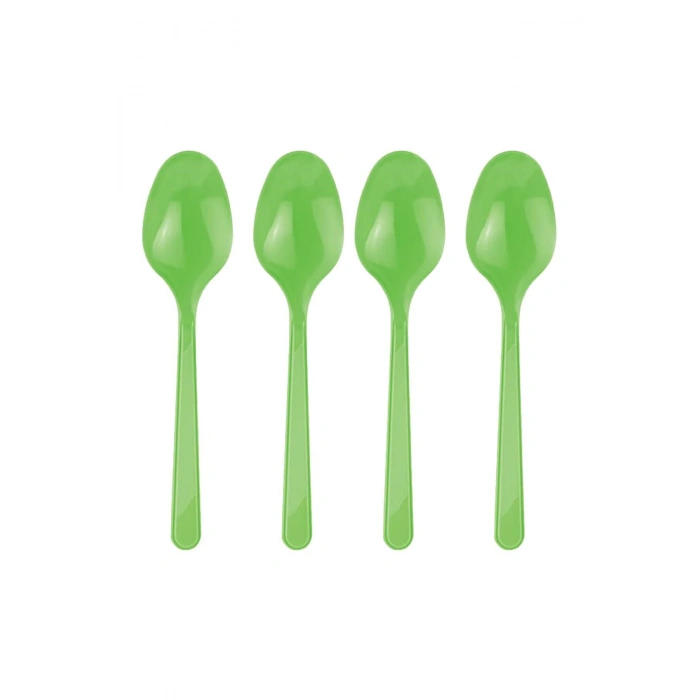 Yeşil Renkli Kaşık Plastik 25 Adet