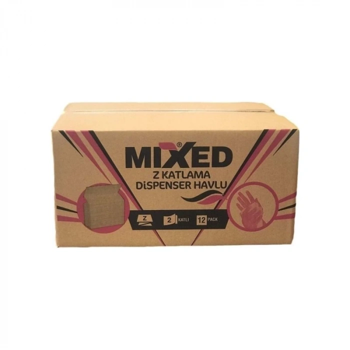 Z Katlamalı Havlu Mixed 100 Yaprak 12 Paket