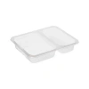 2 Bölmeli Üst Yapıştırmalı Yemek Kabı Şeffaf 400 Adet
