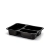 3 Bölmeli Üst Yapıştırmalı Yemek Kabı Siyah 400 Adet