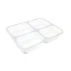 4 Bölmeli Üst Yapıştırmalı Yemek Kabı Şeffaf 400 Adet