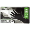 Haspet Siyah Nitril Pudrasız Muayene Eldiveni M Beden