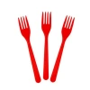 May Plastik Renkli Çatal Kırmızı 25 Li