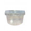 Sert Plastik Yuvarlak Gıda Kabı PP Kase (Kilit Kapaklı) Dikdörtgen 400 ml
