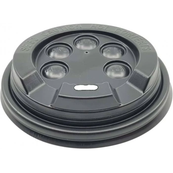 12-16 OZ Double Karton Bardak Kapağı Emzikli Siyah (SE90) 100 Adet