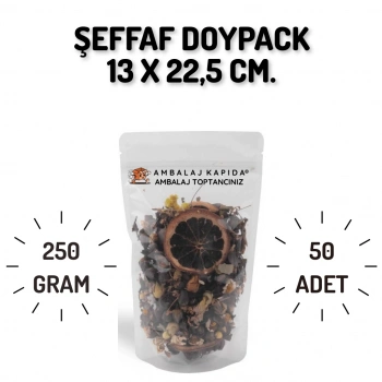 13x22,5 Şeffaf Doypack - 50 Adet